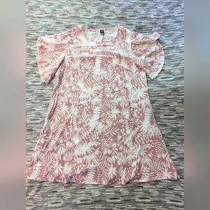 New Women's SHEIN Curve Midi Pink Floral Dress Size 0XL